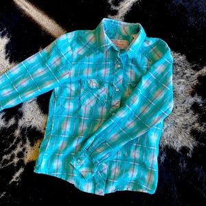 Panhandle Girls Western Rodeo Snap Shirt Sz. L